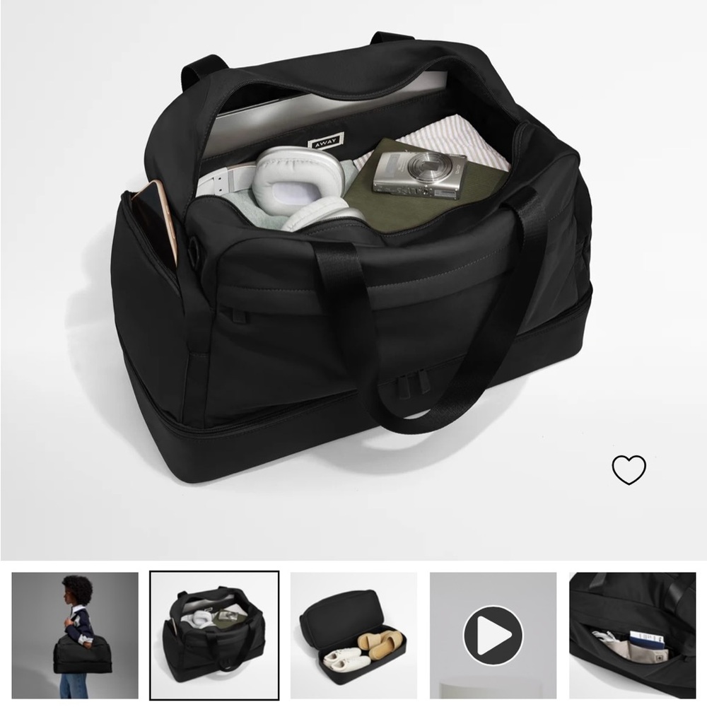 Black Away Weekender Duffel Bag
